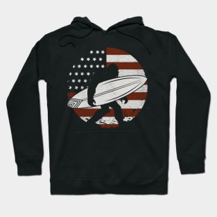 Surfing BIgfoot American Flag Hoodie